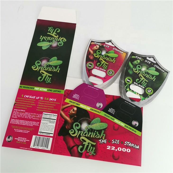 Мужская карта пакета волдыря таблеток повышения упаковывая бумажная для капсул таблетки секса Д2