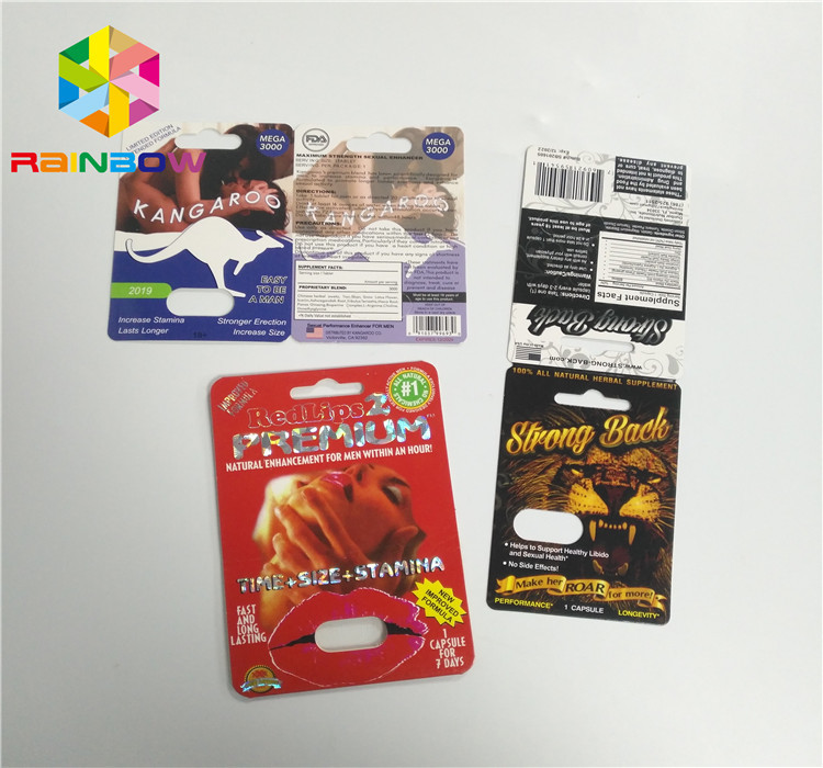 Сползите таблетки повышения карты вставки волдыря мужские пакуя финиш поверхности 3Д