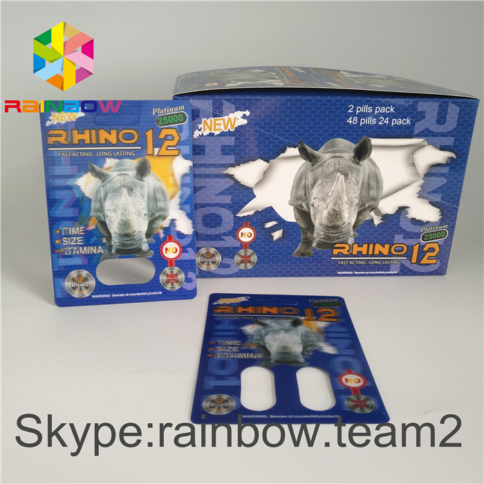 Мужской сексуальный пакет волдыря повышения упаковывая коробки дисплея бумаги 350г 400г для капсулы