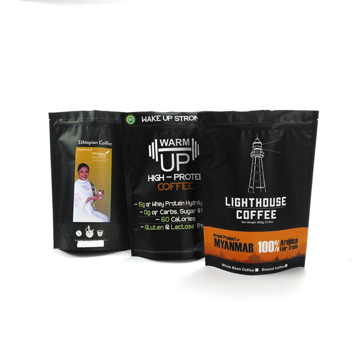 Сумки Мылар кофе белизны 1кг алюминиевой фольги штейновые стоят вверх мешок кофейного зерна с молнией