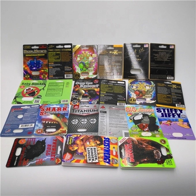 Женские таблетки усиливающего агента упаковывая коробку дисплея карт с картой капсулы таблетки печатания логотипа упаковывая бумажной и коробкой дисплея