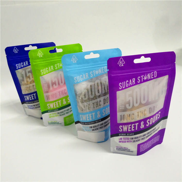 ребенка замка застежка-молнии трамбовки доказательства запаха 3.5g 1/8oz сумка Mylar выхода очевидного устойчивая для упаковки цветка CBD Gummies пеньки