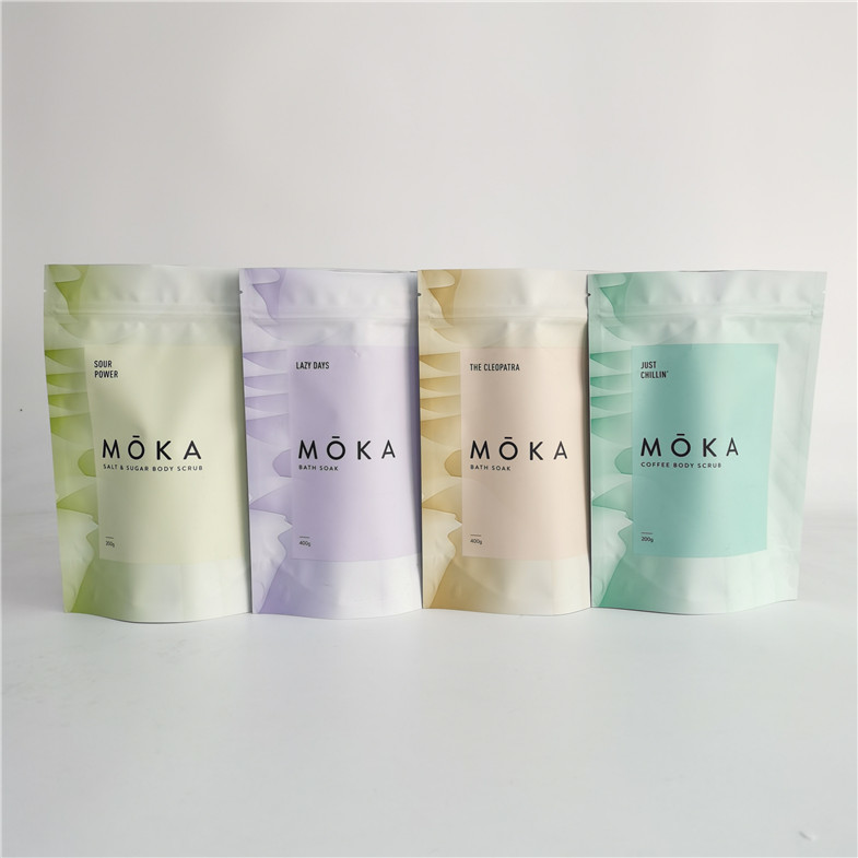 Стойте вверх Зиплок тело мешка Скруб упаковывая сумка для соли для принятия ванны с фольгой внутрь