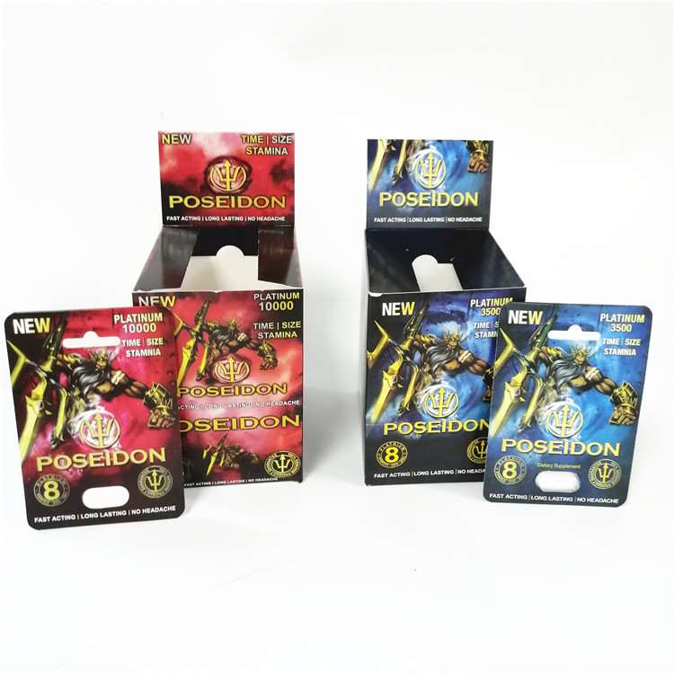 Покажите коробку карты Poseidon представления изготовленных на заказ усиливающих агентов карт бумаги печати мужских сексуальную