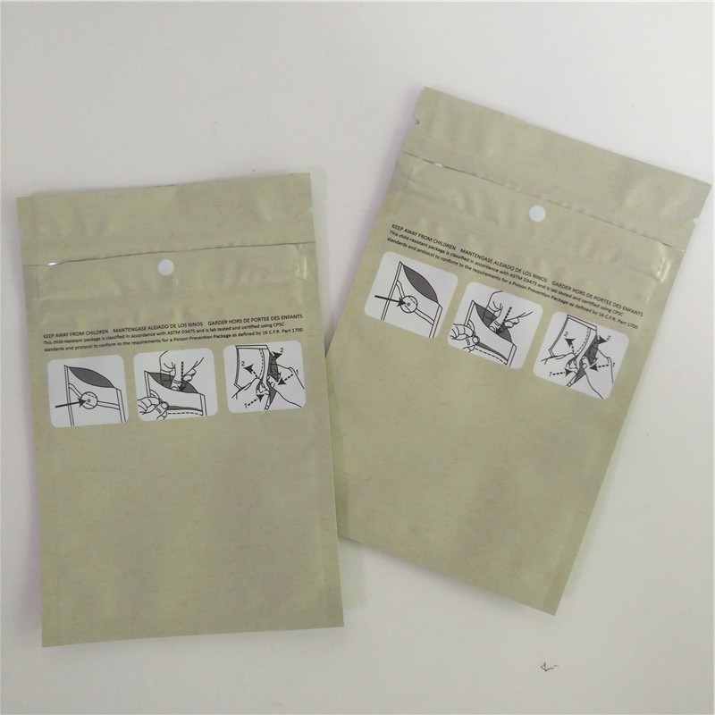 Изготовленная на заказ напечатанная засорителя детей мешка доказательства ребенка Mylar цвета бумаги 3.5g Kraft сумка пластикового Ziplock устойчивого упаковывая