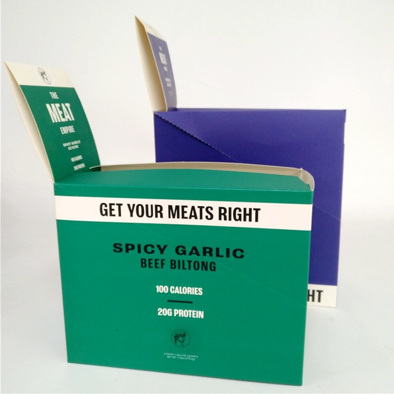 Изготовленный на заказ напечатанный шоколад торта коробки бумаги собрания Biltong говядины гофрировал коробки дисплея картона