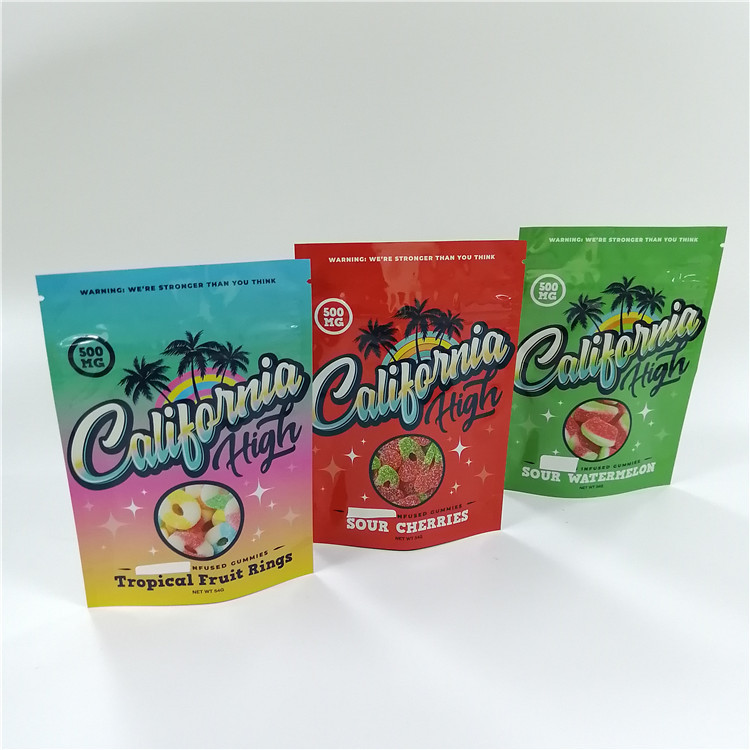 Мешок уплотнения Ziplock 3 трав цветка CBD бортовой подгонял напечатанный прокатанный