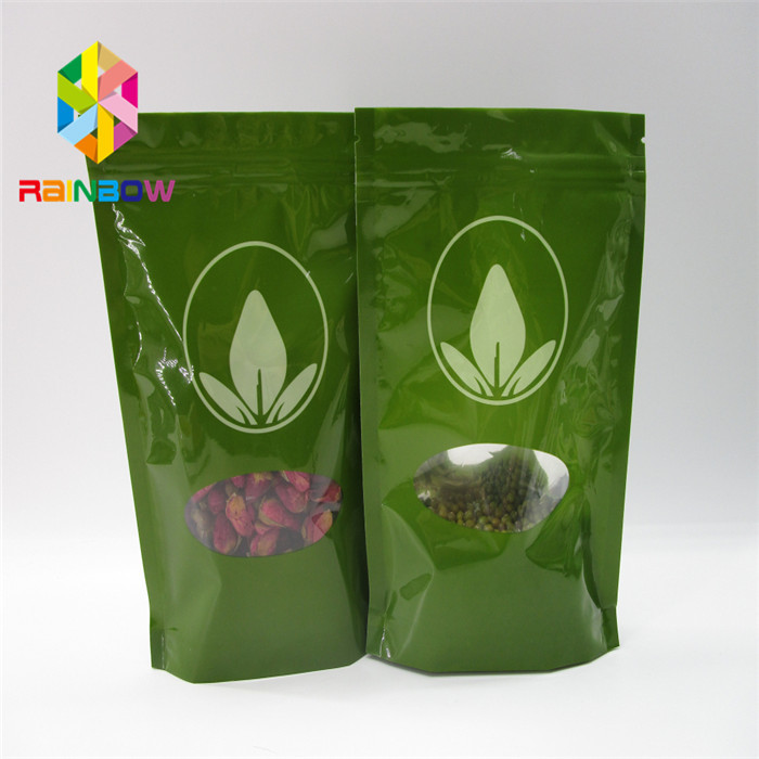 Изготовленные на заказ пластиковые Ziplock алюминиевой фольги стойки мешки вверх с окном