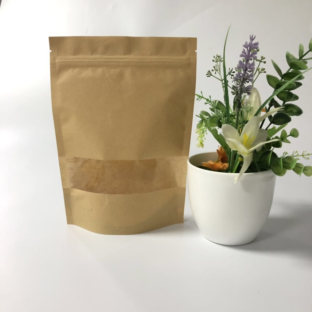 Ziplock Kraft запечатывания хранения еды стоит вверх логотип мешка изготовленный на заказ