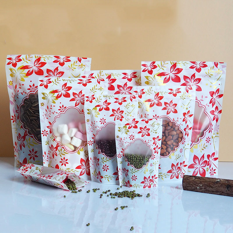 Молнии лоснистый стойки мешок вверх пластиковый упаковывая изготовленный на заказ логотип с окном