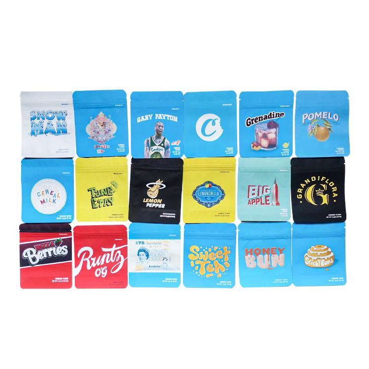 Замка застежка-молнии Калифорния Sf цветок восьмого 3.5g Mylar печений Childproof кладет небольшие сумки в мешки печений размера 3.5g со стикерами Hologram