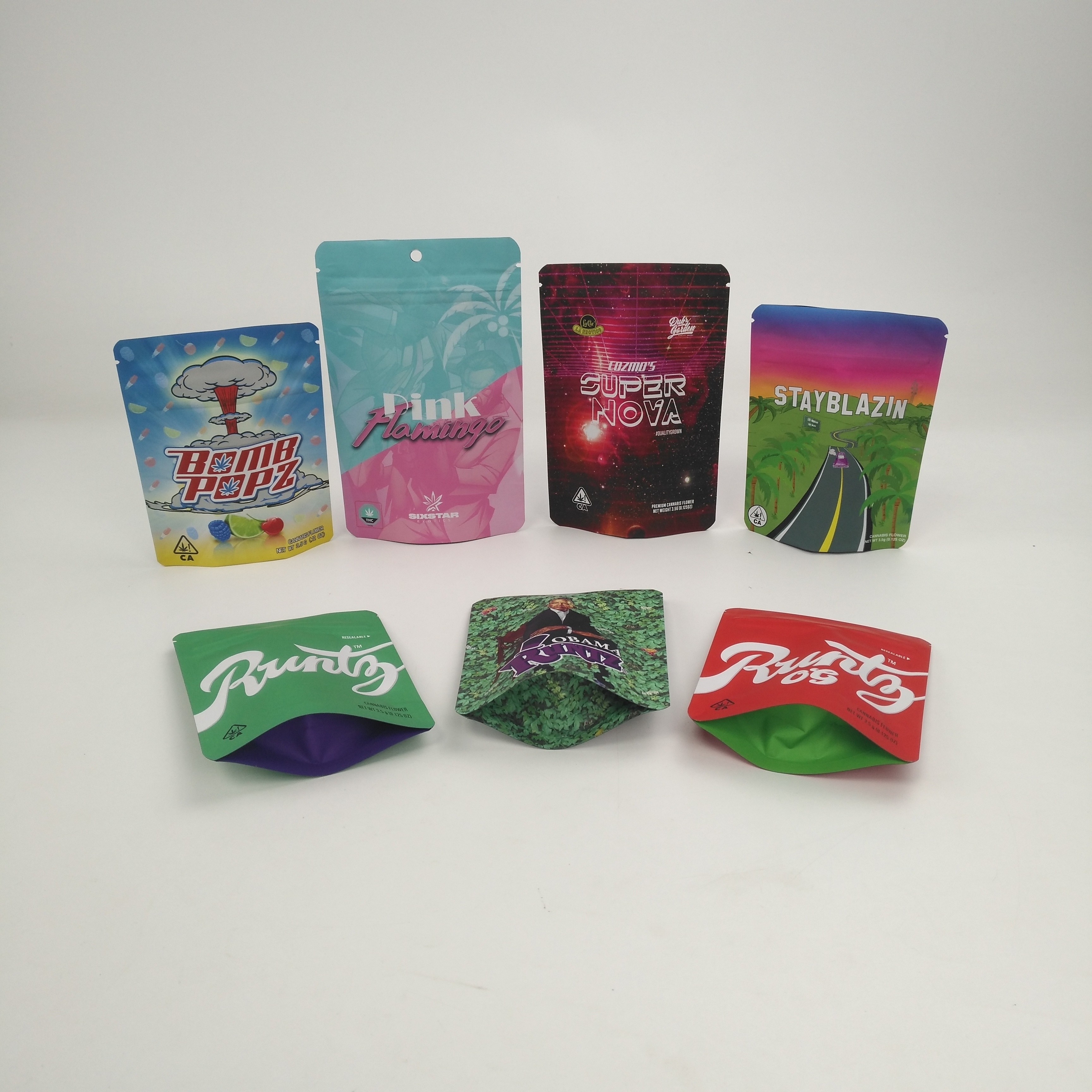 Подгонянные печенья логотипа 3.5g 7g 14g 28g 1pound стоят вверх сумки для коноплей Runtz травы CBD помоха Kush