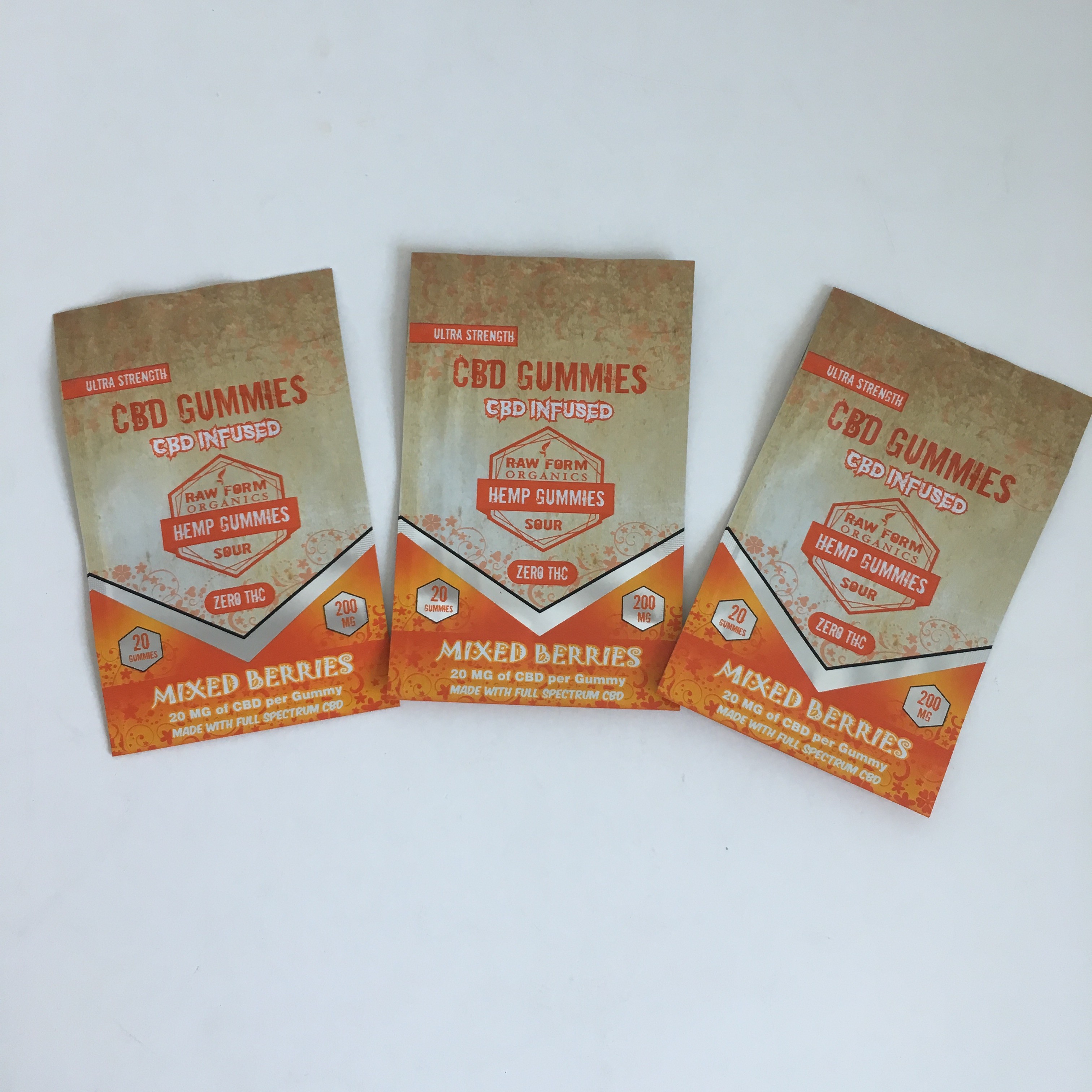 Печатающ Ziplock цветок пластиковое CBD конопли настоял сумки Mylar Ziplock 50mg 100mg Gummies упаковывая