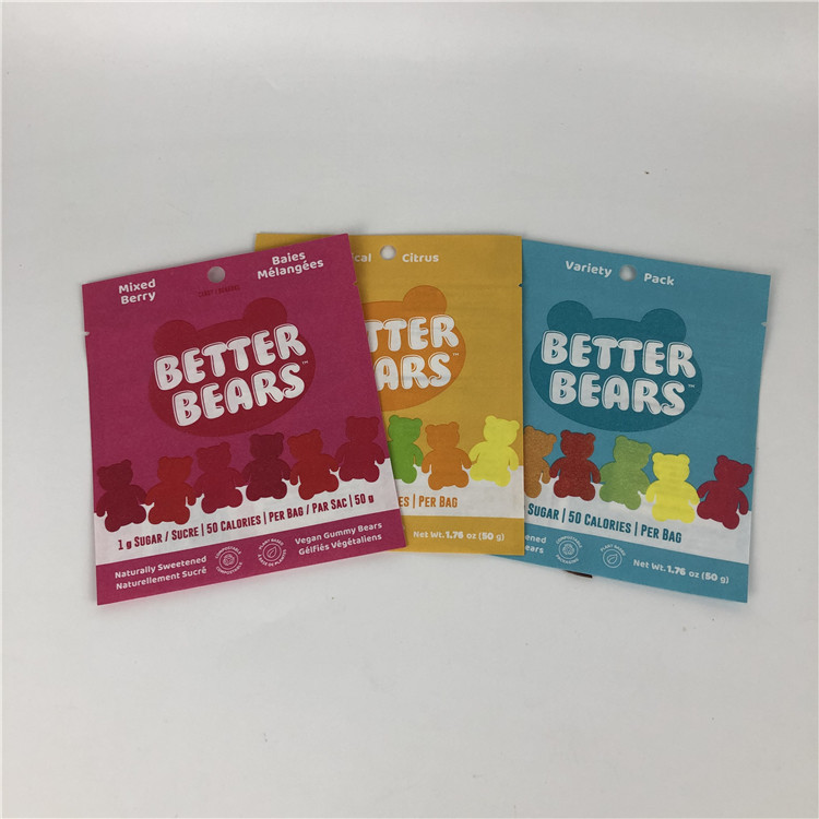 Жара бортового уплотнения 3 плоская - герметизируя сумки печенья съестные CBD THC Gummies закуски Biodegradable упаковывая