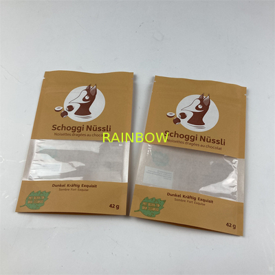 Повторно использованные подгонянные Resealable бумажные мешки Брауна Kraft корма для домашних животных мешков стойки вверх
