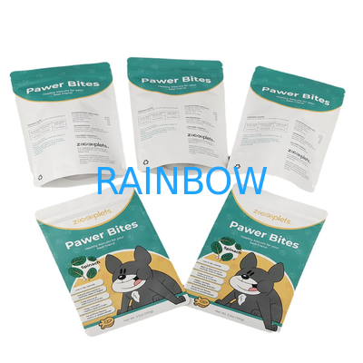 Настраиваемый логотип Stand Up Pouch Kraft Paper Bag for Dog Treat Digital Print Повторно закрываемые мешки Mylar