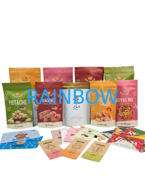 Biodegradable Food Grade Snack Packaging Heat Seal Aluminum Foil Zipper Bag For Nuts Tea Coffee Pet Food