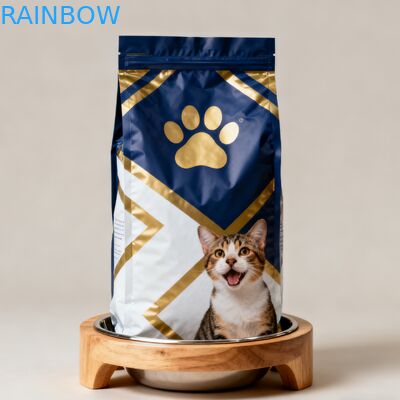Индивидуальные биоразлагаемые пакеты для корма для животных из майлара с боковой складкой, для корма для собак и кошек, пакеты с молнией и клапаном